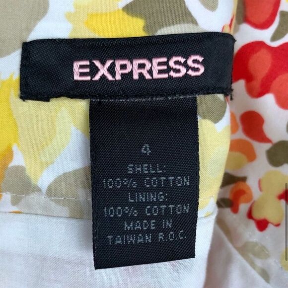 Express Women's Size 4 Floral A-Line Knee Length Skirt Multicolor - Picture 11 of 11